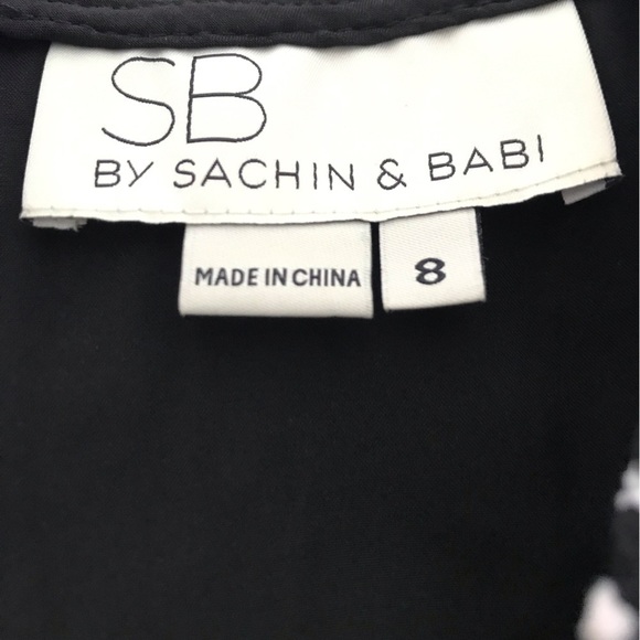 SB By Sachin & Babi | Floral Embroidered Black White Dress Size 8 Sleeveless - Picture 12 of 12